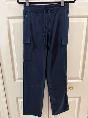 Dr. Woof Scrub Pants XS Navy Cargo Drawstring Stretch Vet Medical NWT